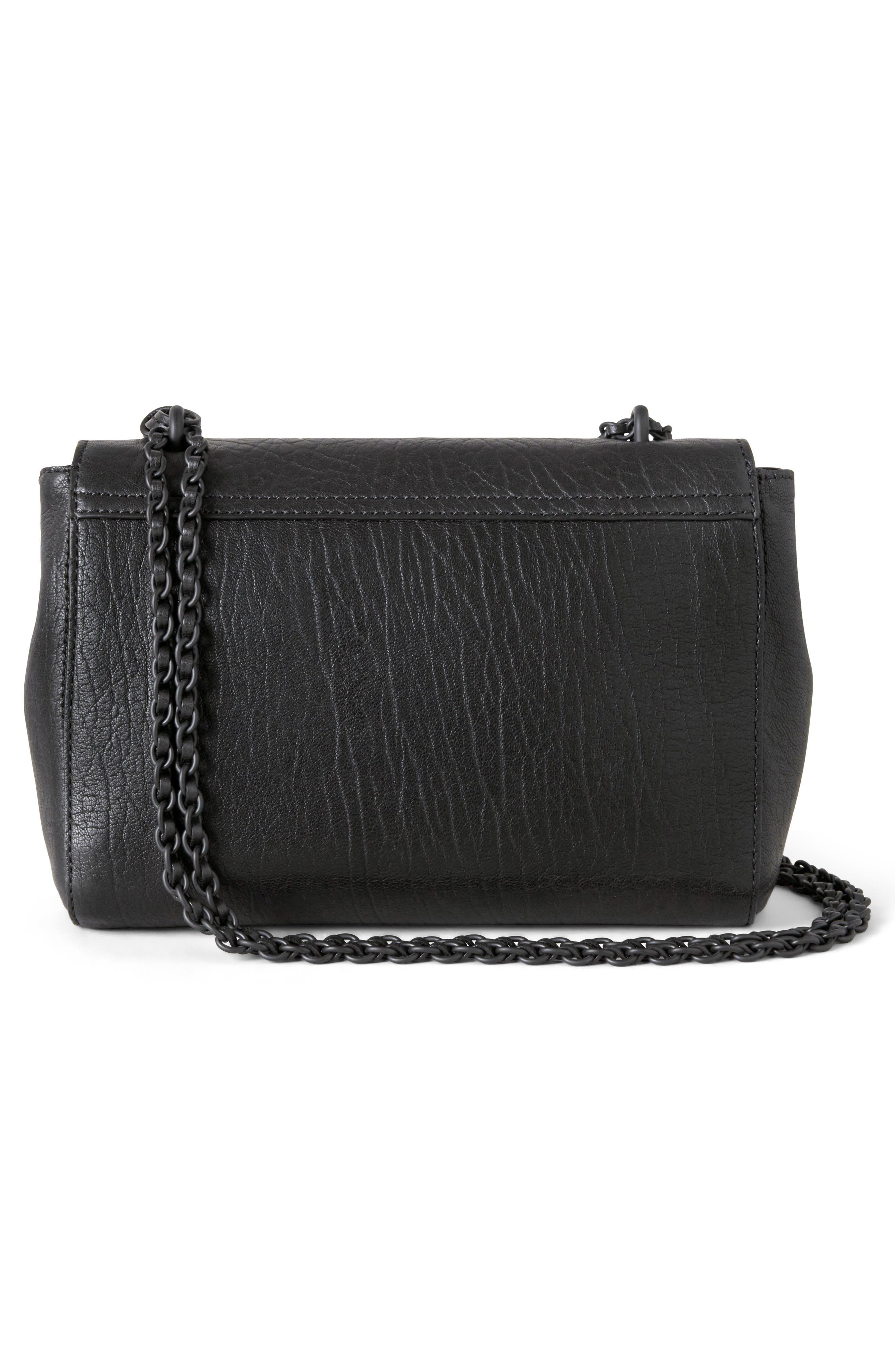 Mulberry Lily Grained Leather Shoulder Bag, Alternate, color, Black-Black