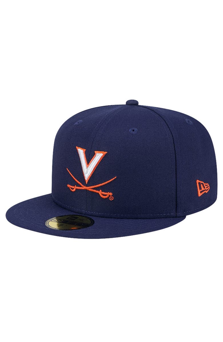 New Era Men's New Era Navy Virginia Cavaliers Throwback 59FIFTY Fitted Hat, Alternate, color, Navy