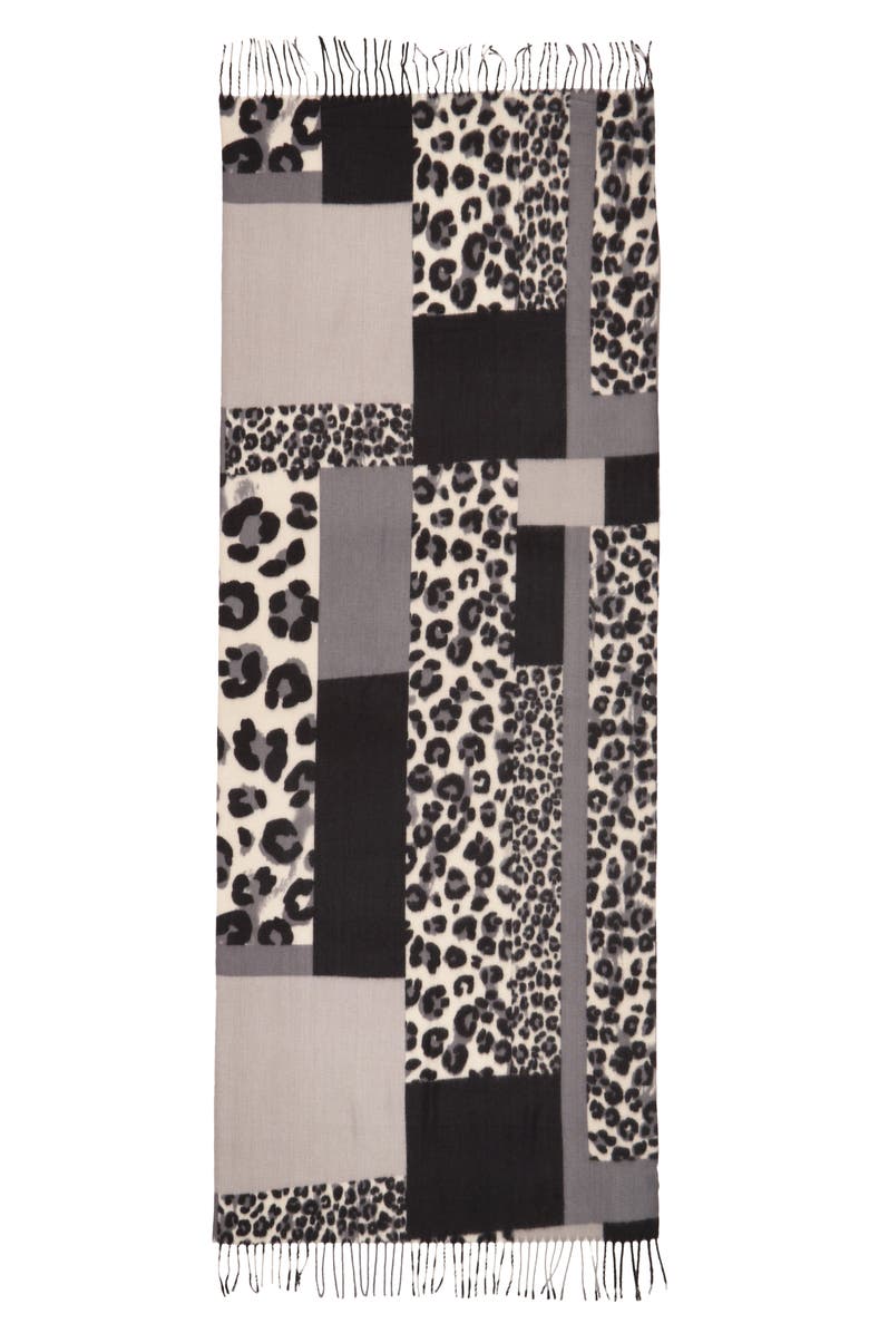 NATASHA Tasha Leopard Print Patchwork Scarf, Alternate, color,