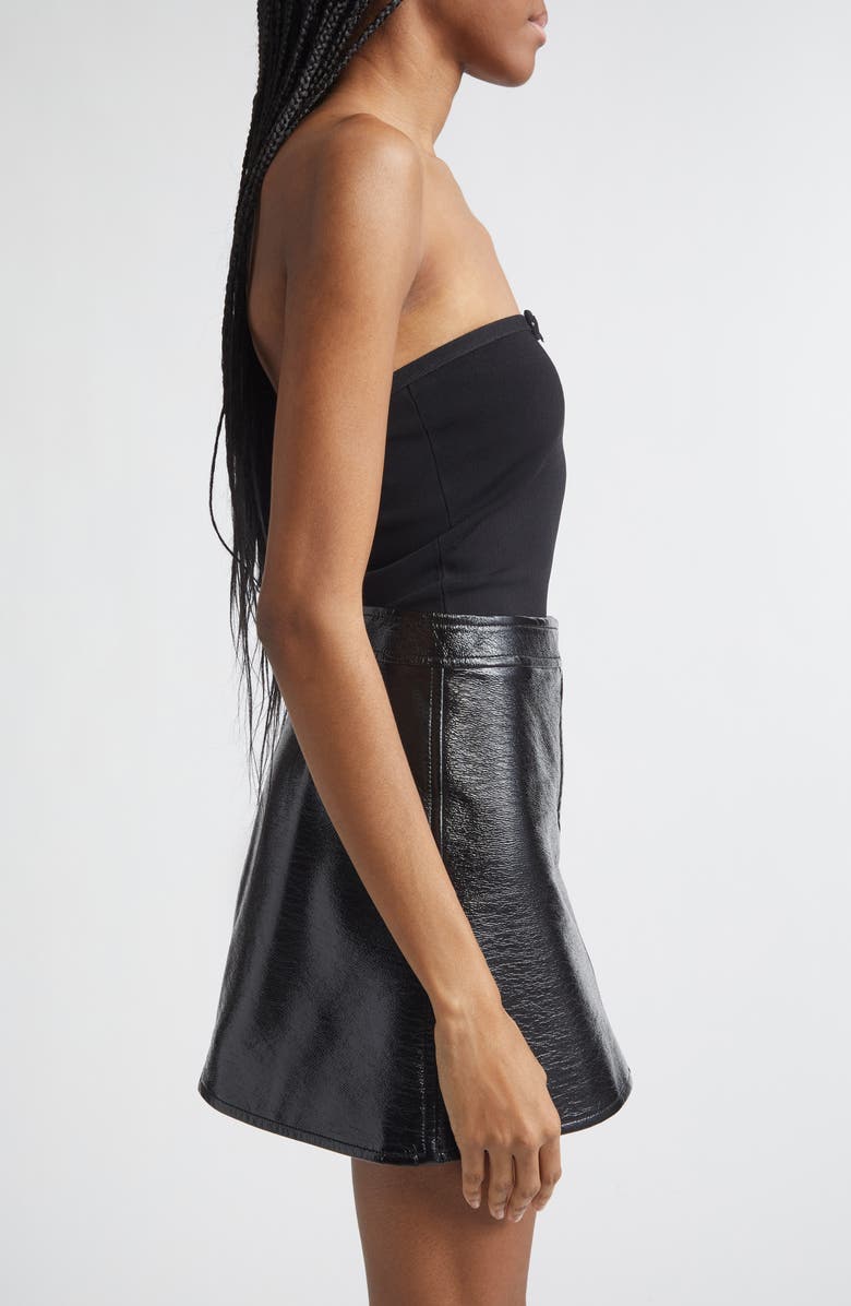 Courrèges Buckle Detail Bustier Knit Top, Alternate, color, Black