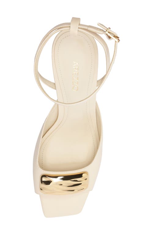 Arezzo Greer Ankle Strap Sandal In White