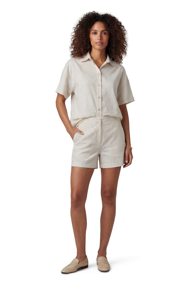 Paisley Explosion Womens Tailored Short, Main, color, Paisley Explosion Ivory