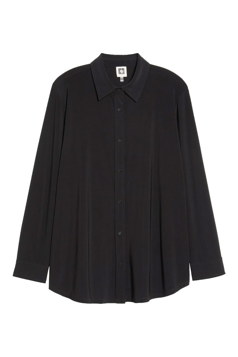 Slim Fit Long Sleeve Knit Shirt, Alternate, color, ANNE BLACK