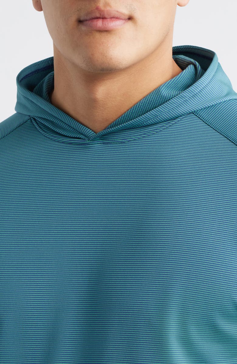 Peter Millar Pine Sugar Stripe Performance Hoodie, Alternate, color, Sport Navy