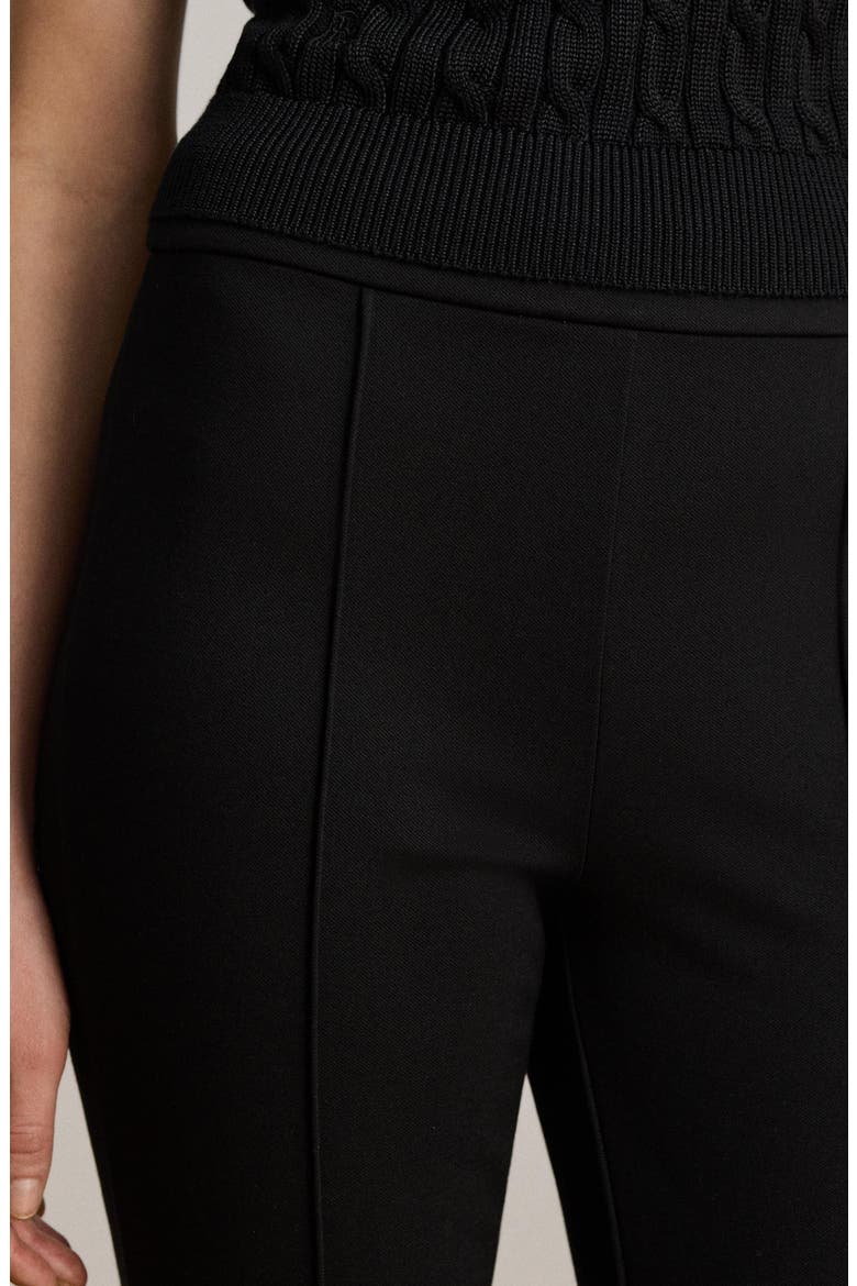 Pintuck Stretch Knit Ankle Bootcut Pants, Alternate, color, BLACK