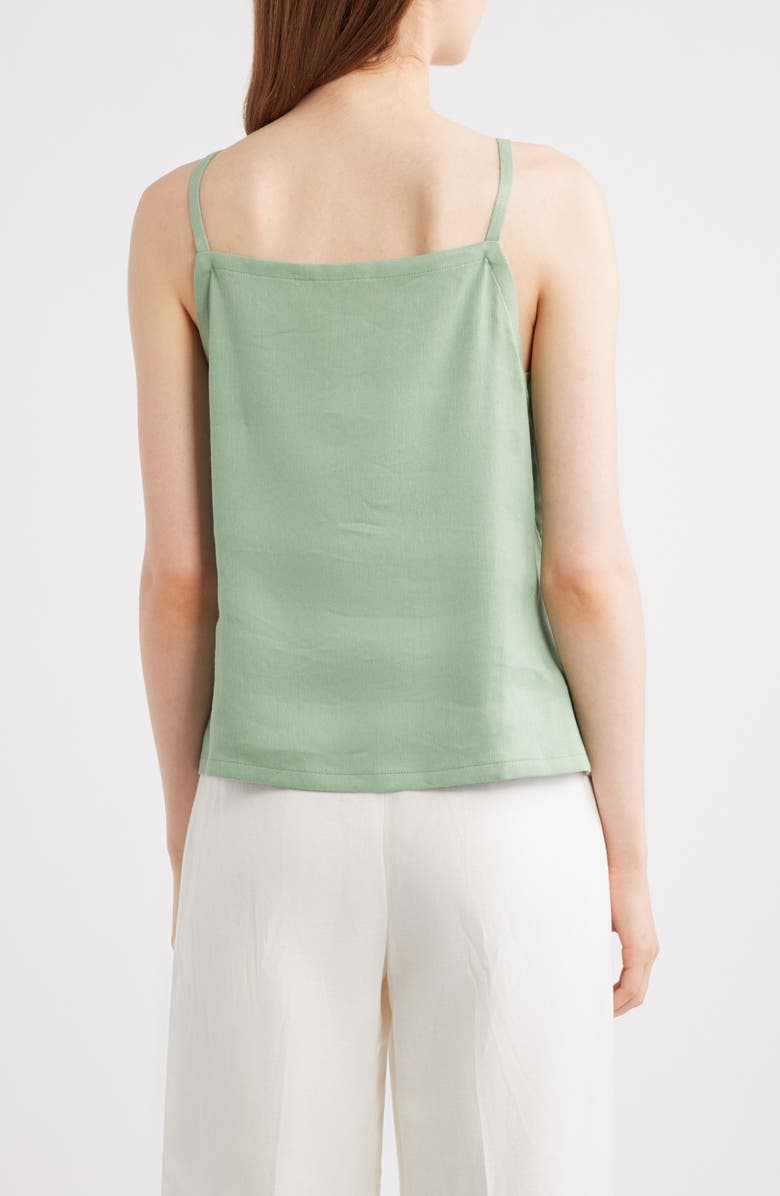 Theory Apron Linen Blend Tank, Alternate, color, Delicate Green