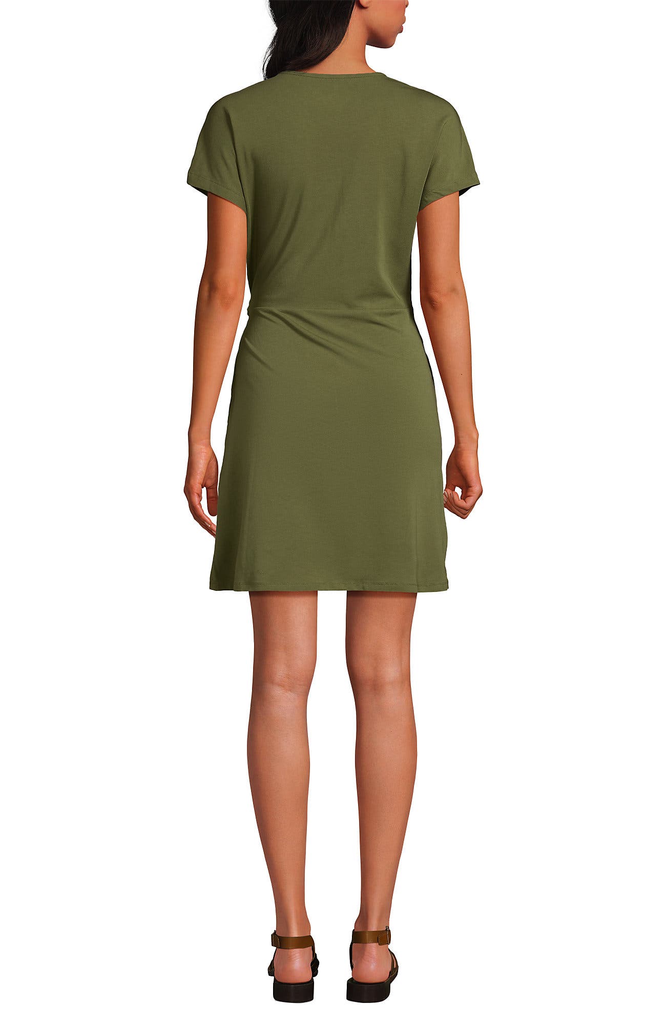 Cotton Modal V Neck Mini Wrap Dess - image 2