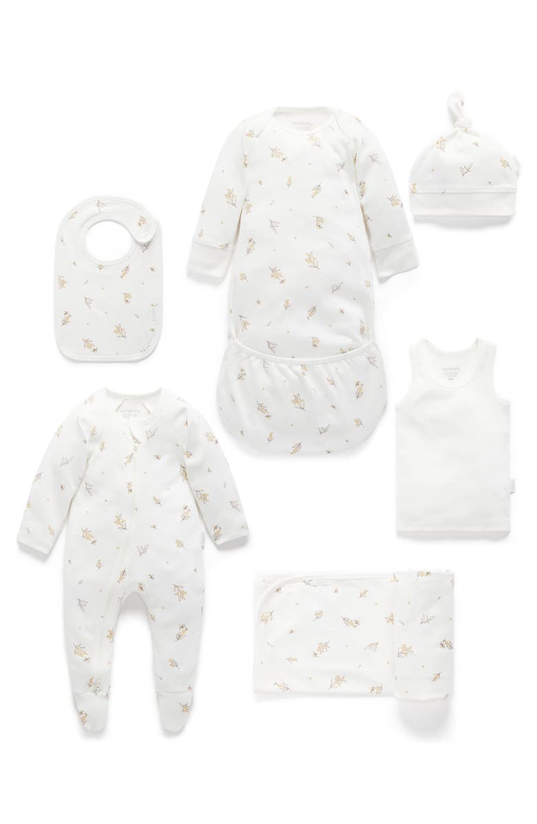Purebaby Newborn Hospital Gift Pack 6 Piece, Main, color, Vanilla Wattle Bee Pack