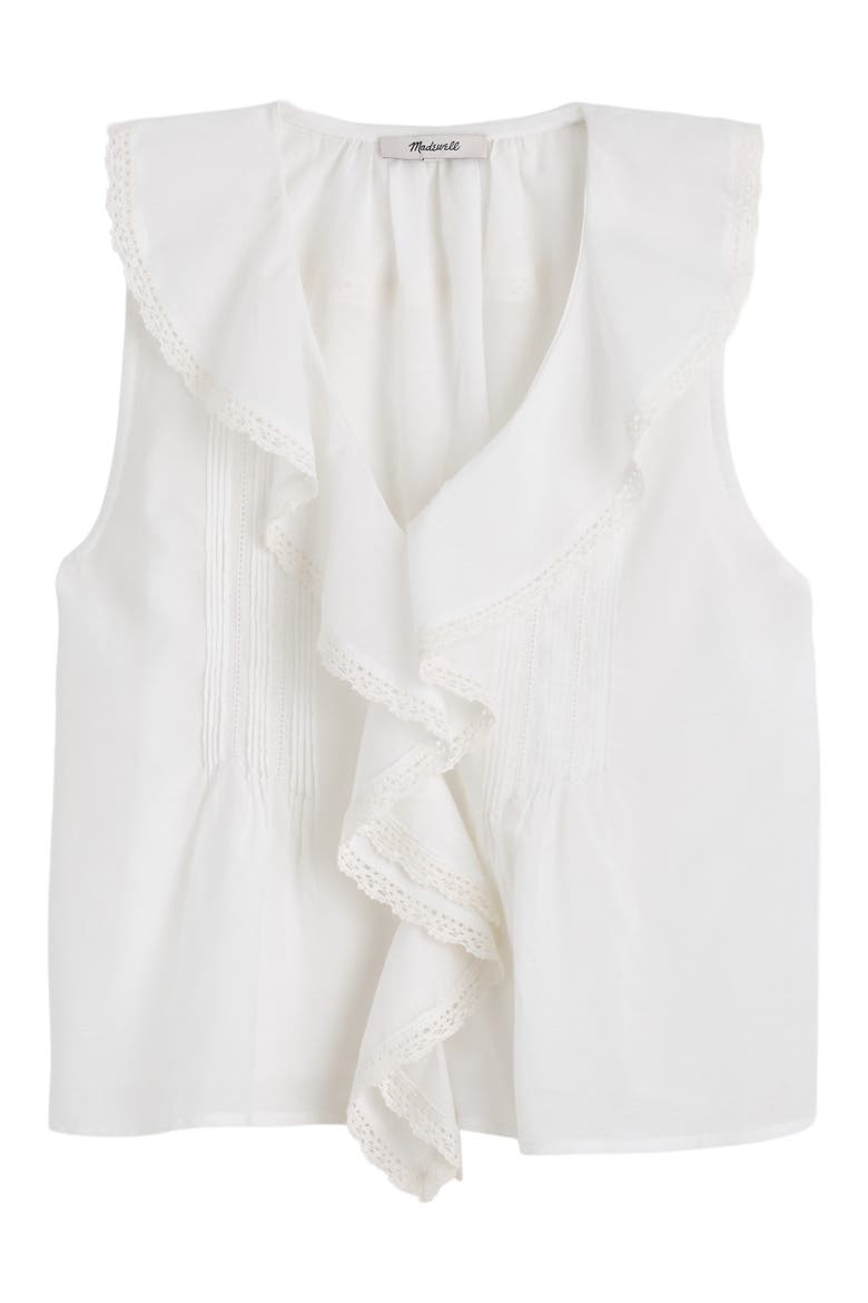 The Blaire Ruffle Sleeveless Top, Alternate, color, WHITE