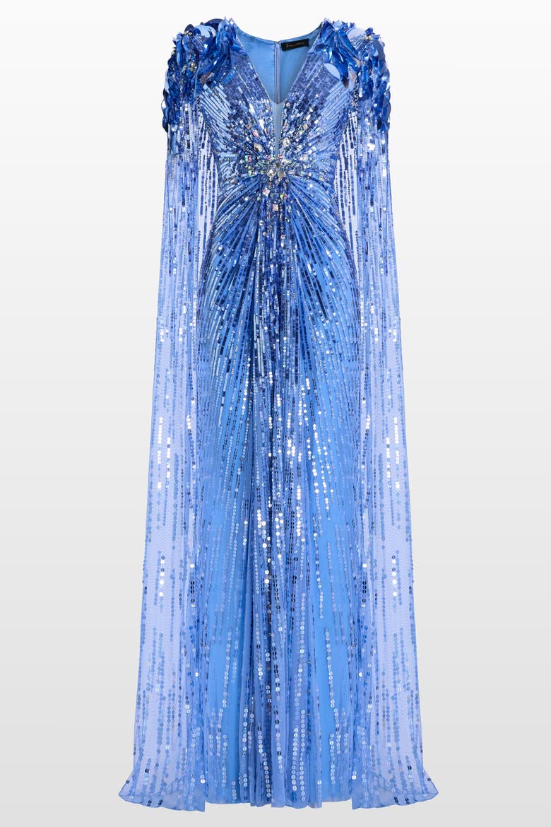 Goldfinger Sequin-Embellished Maxi Dress, Alternate, color, Cornflower Blue