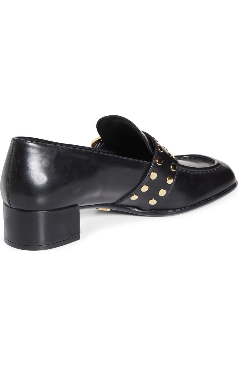 Prada Modellerie Stud Loafer Pump, Alternate, color, Nero