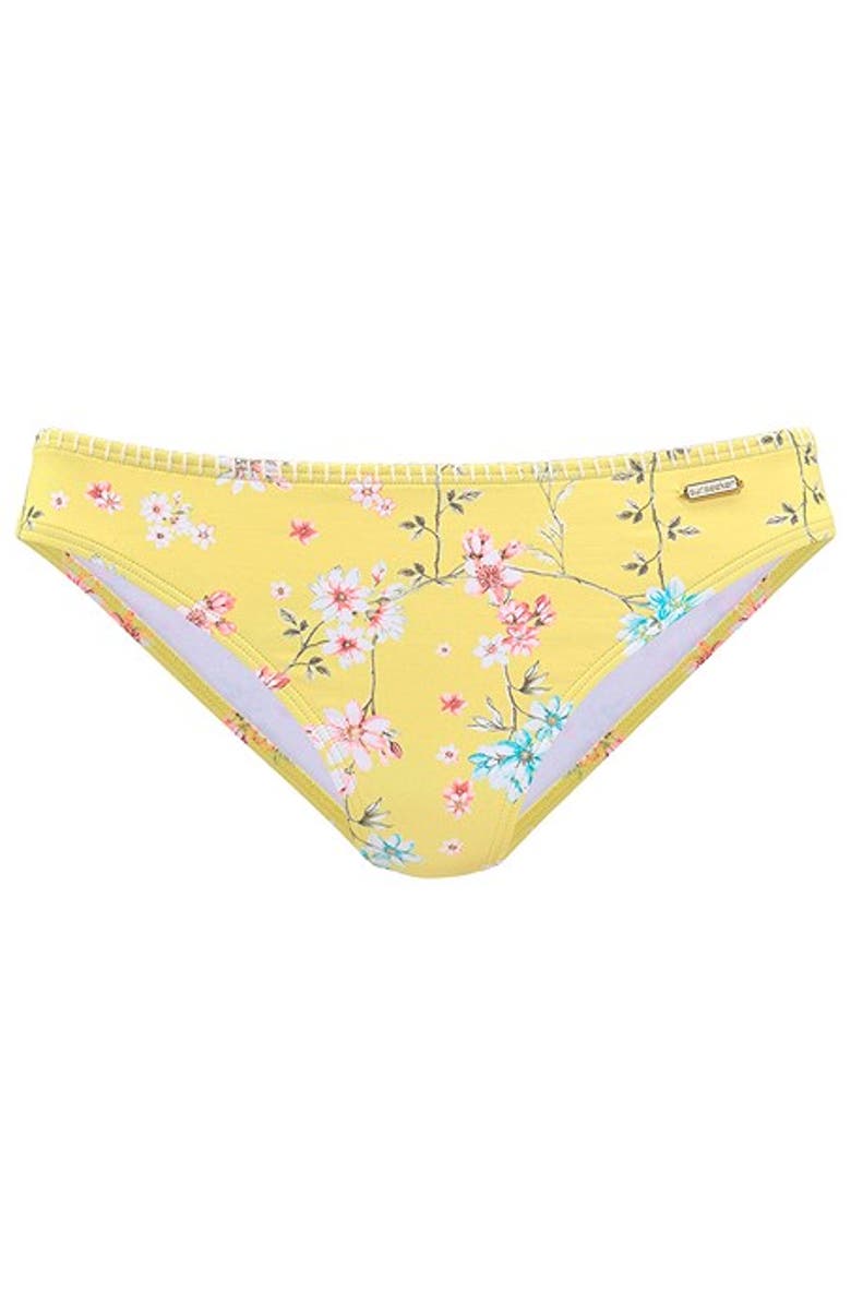 LASCANA Women's Print Classic Bikini Swimsuit Bottom, Alternate, color, Yellow Multi