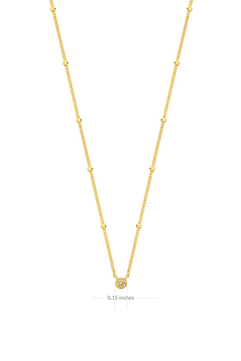 First Beaded Diamond Necklace |  7 natural diamonds | 925 Sterling Silver | Necklace | 16 - 17.5 in | Yellow 18k-Gold Plated, Alternate, color, Yellow 18k Gold Plated