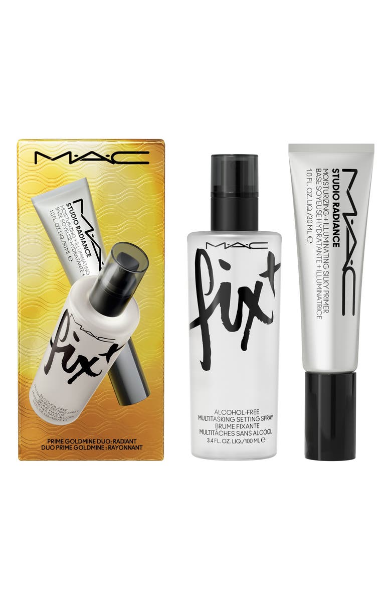 MAC Cosmetics Prime Goldmine Setting Spray + Radiant Primer Duo Gift Set $69 Value, Alternate, color, 