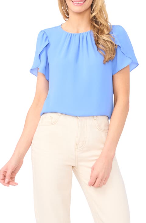 Shirred Tulip Sleeve Top