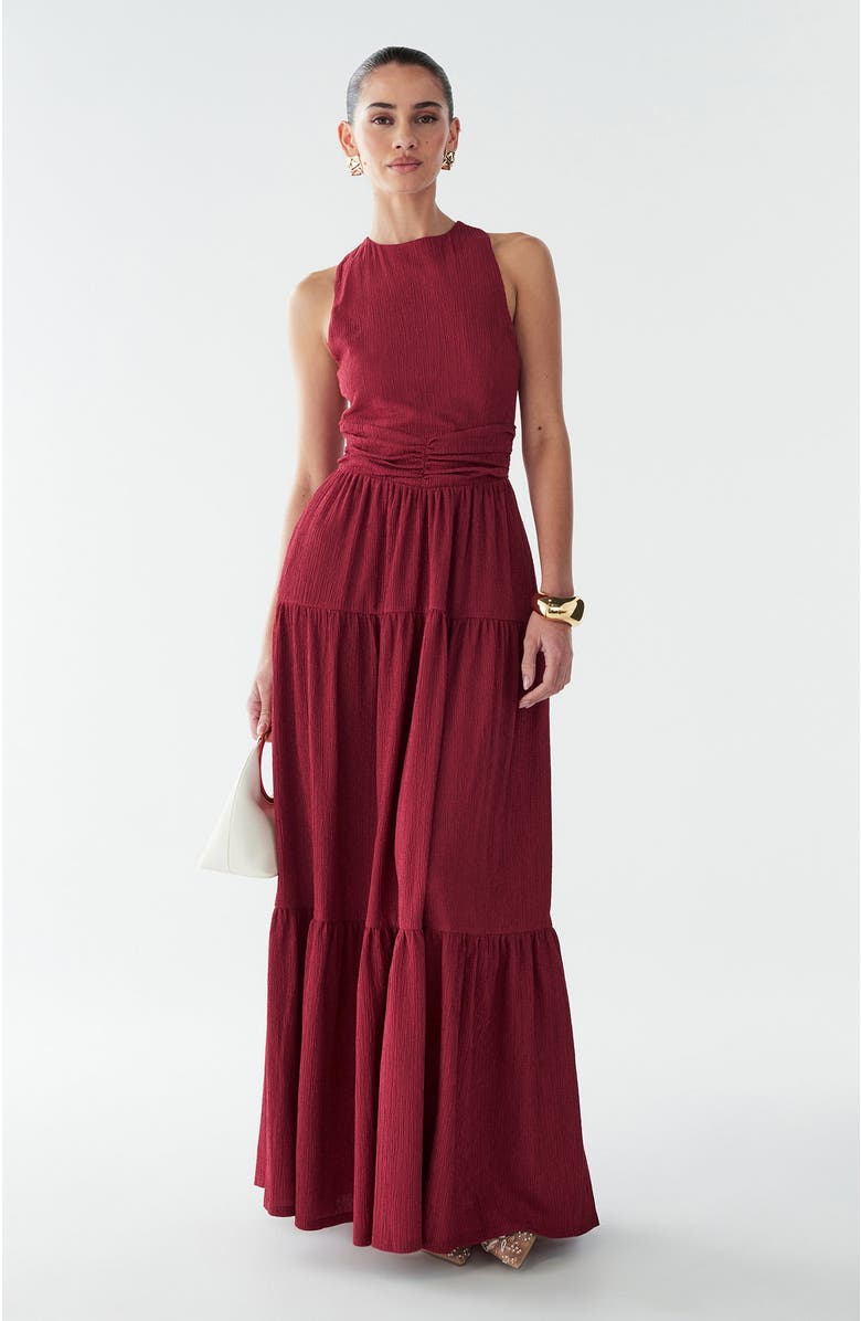 BWLDR Brooks Maxi Dress, Alternate, color, Burgundy
