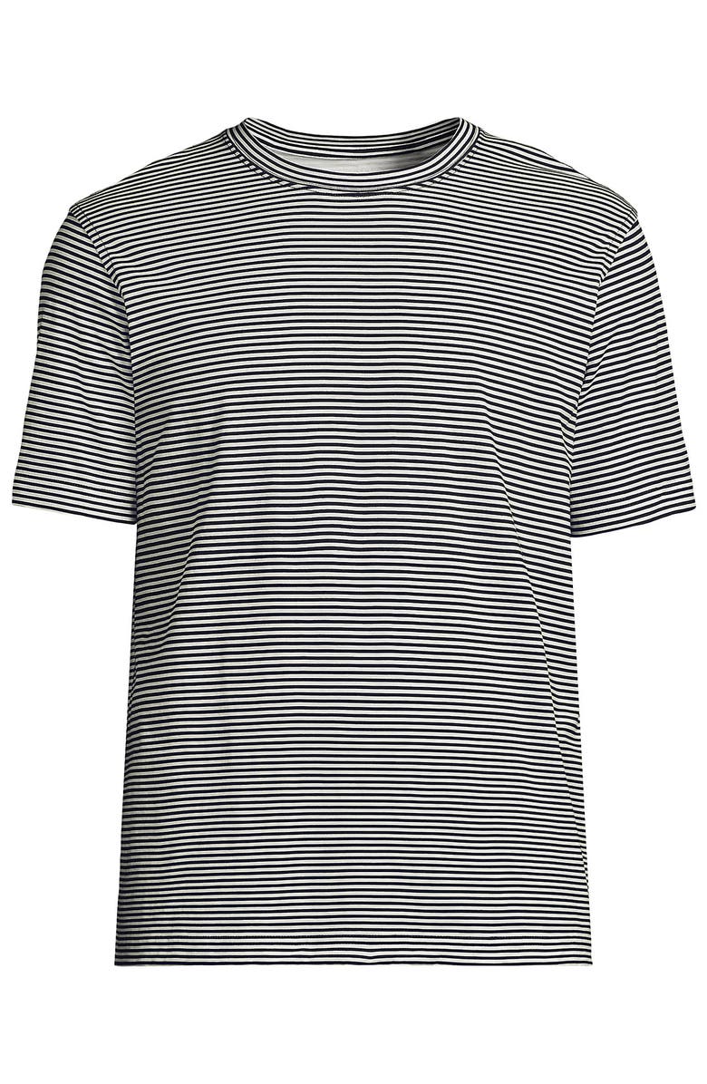 Lands' End Short Sleeve Cotton Supima Tee, Alternate, color, Black Micro Stripe