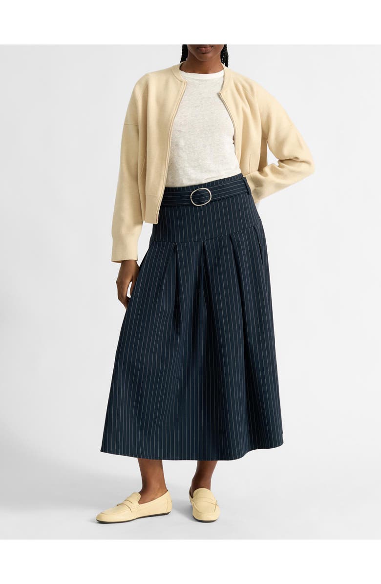 Albaray Pinstripe Midi Skirt, Alternate, color, Navy