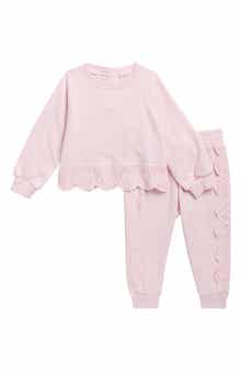 Kids' Scalloped Eyelet French Terry Set