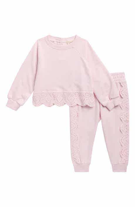 Kids' Scalloped Eyelet French Terry Set
