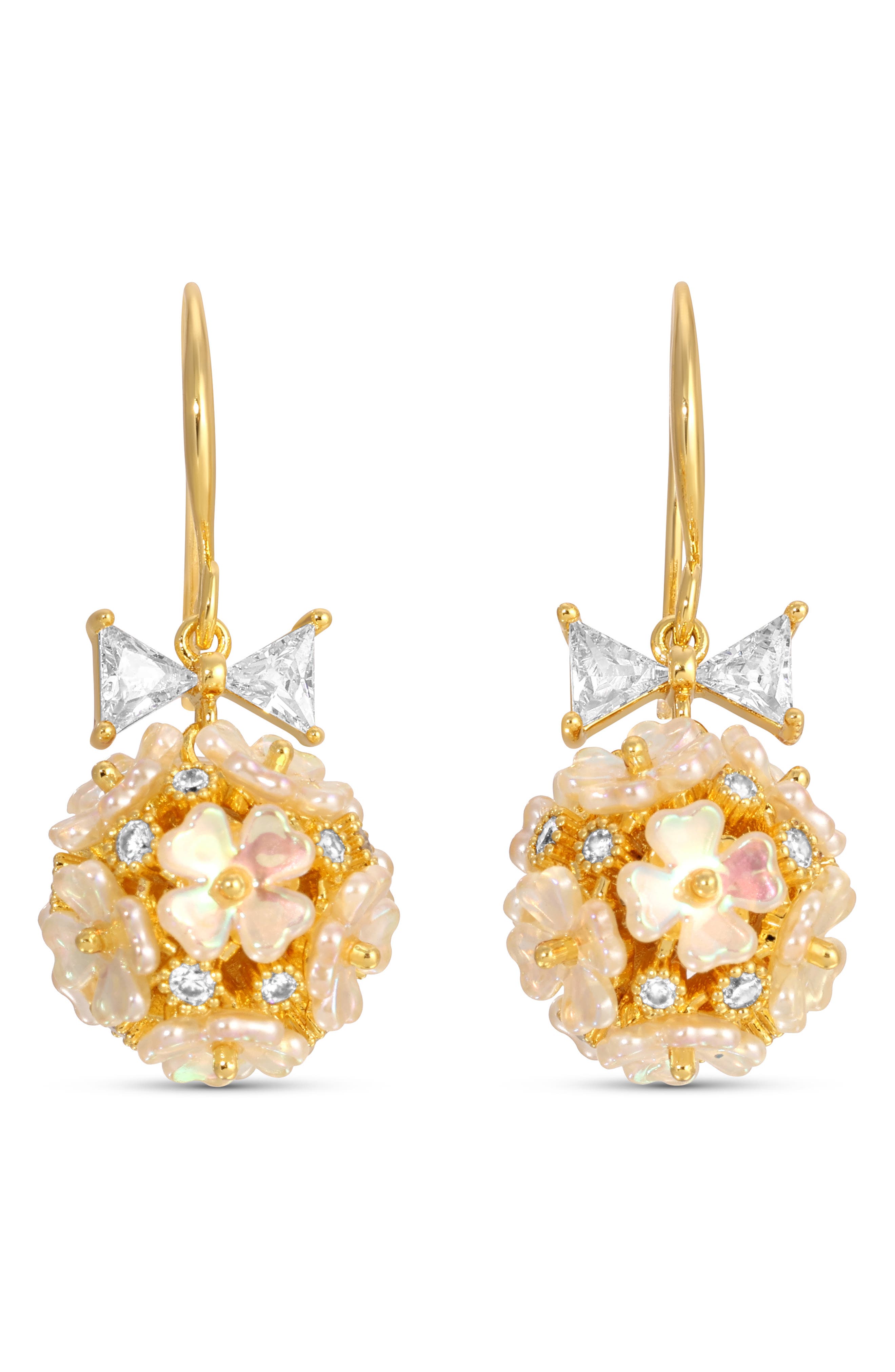 EYE CANDY LOS ANGELES Judith Cubic Zirconia Ball Drop Earrings
