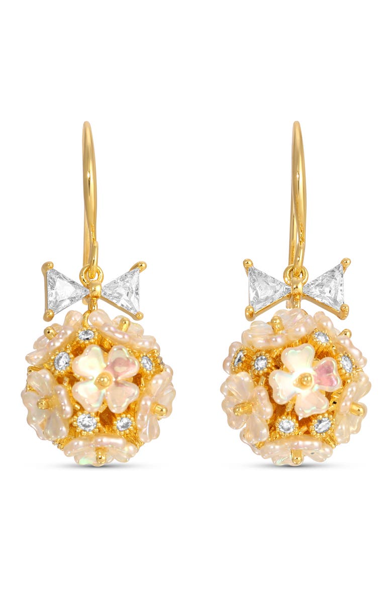 Judith Cubic Zirconia Ball Drop Earrings, Main, color, GOLD