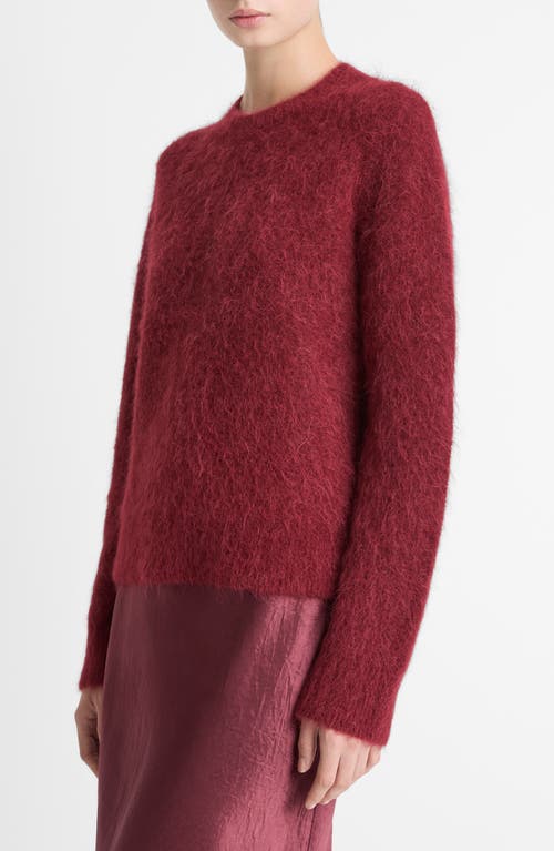 Vince Crewneck Brushed Sweater In Red
