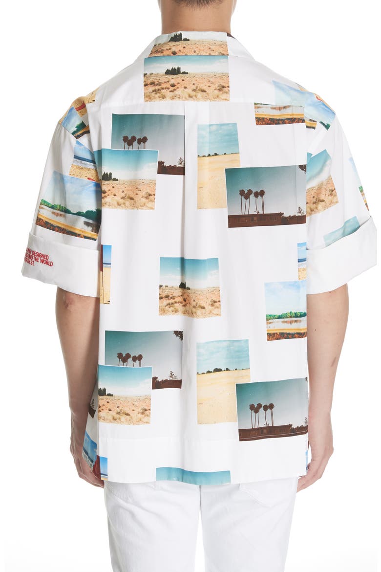 Print Sport Shirt, Alternate, color, WHITE VIVID WARM