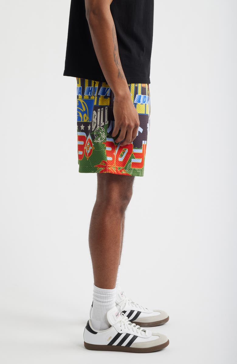 Billionaire Boys Club Compass Mesh Drawstring Shorts, Alternate, color, White