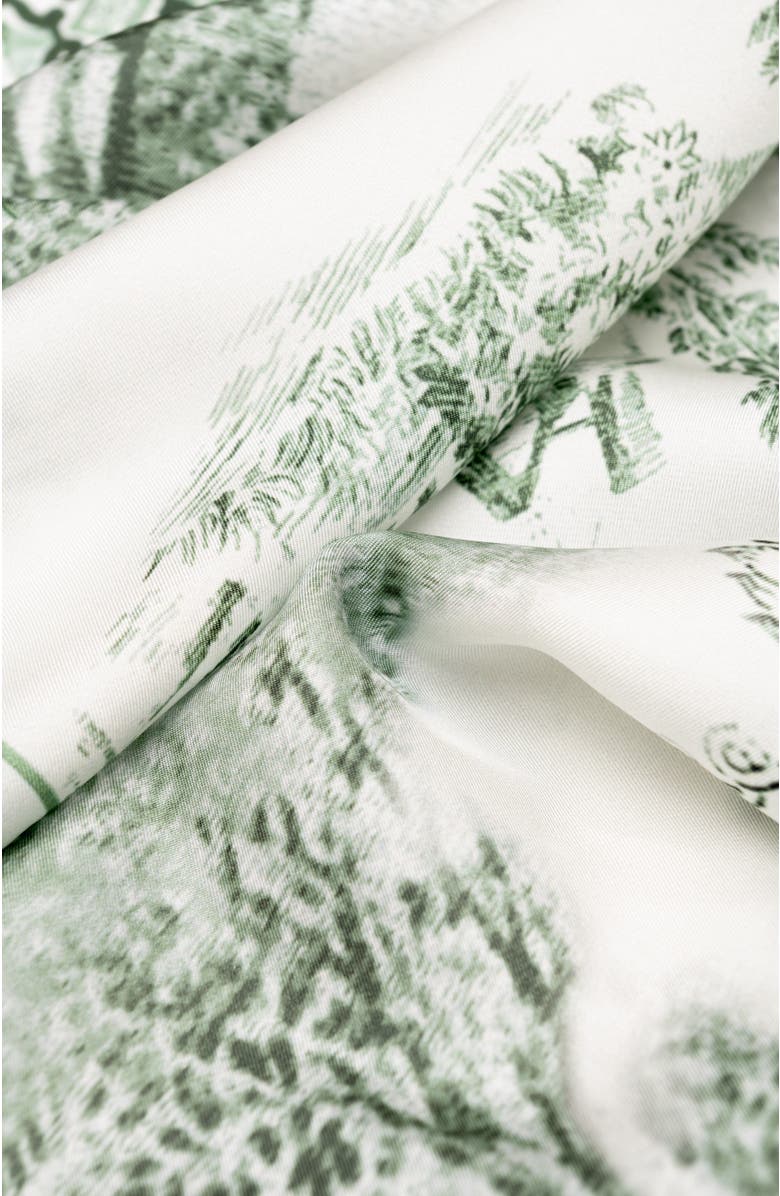 Elizabetta Toile - Long Silk Scarf for Women, Alternate, color, Green