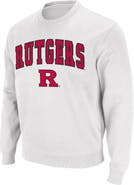 COLOSSEUM Men's Colosseum White Rutgers Scarlet Knights Arch & Logo Crew Neck Sweatshirt