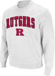 COLOSSEUM Men's Colosseum White Rutgers Scarlet Knights Arch & Logo Crew Neck Sweatshirt