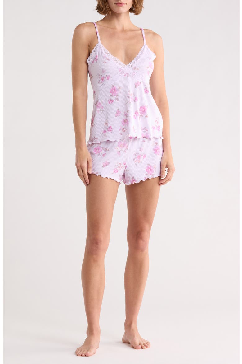 Print Short Pajamas, Main, color, PINK FLORAL
