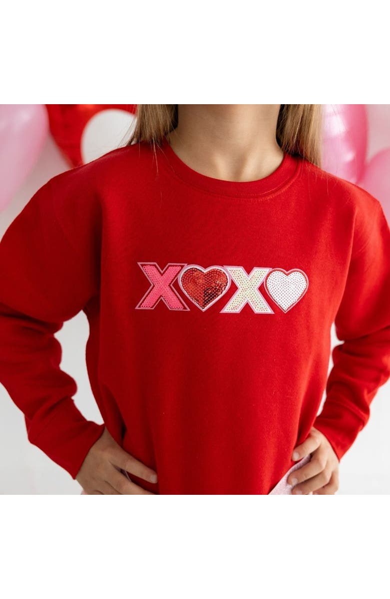 Sweet Wink Love Sequin Patch Valentine's Day Sweatshirt, Alternate, color, 