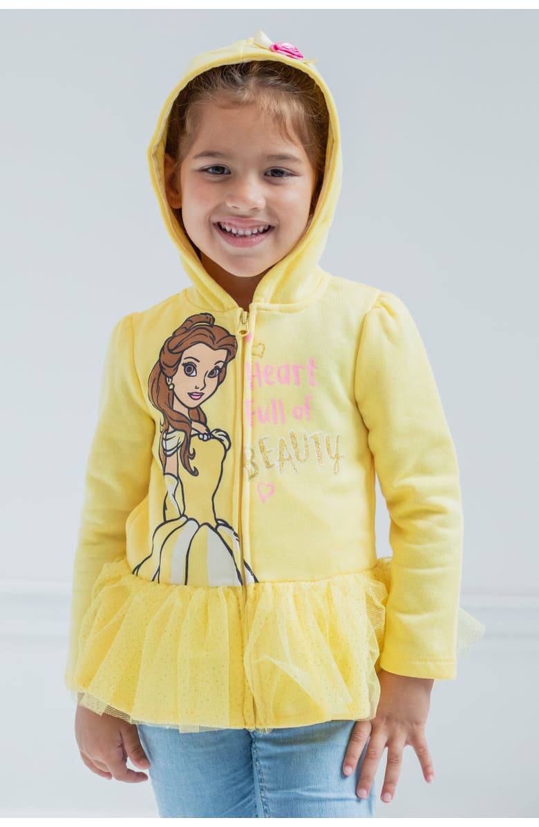 Disney Princess Zip-Up Hoodie, Alternate, color, Princess Belle Orange Orange
