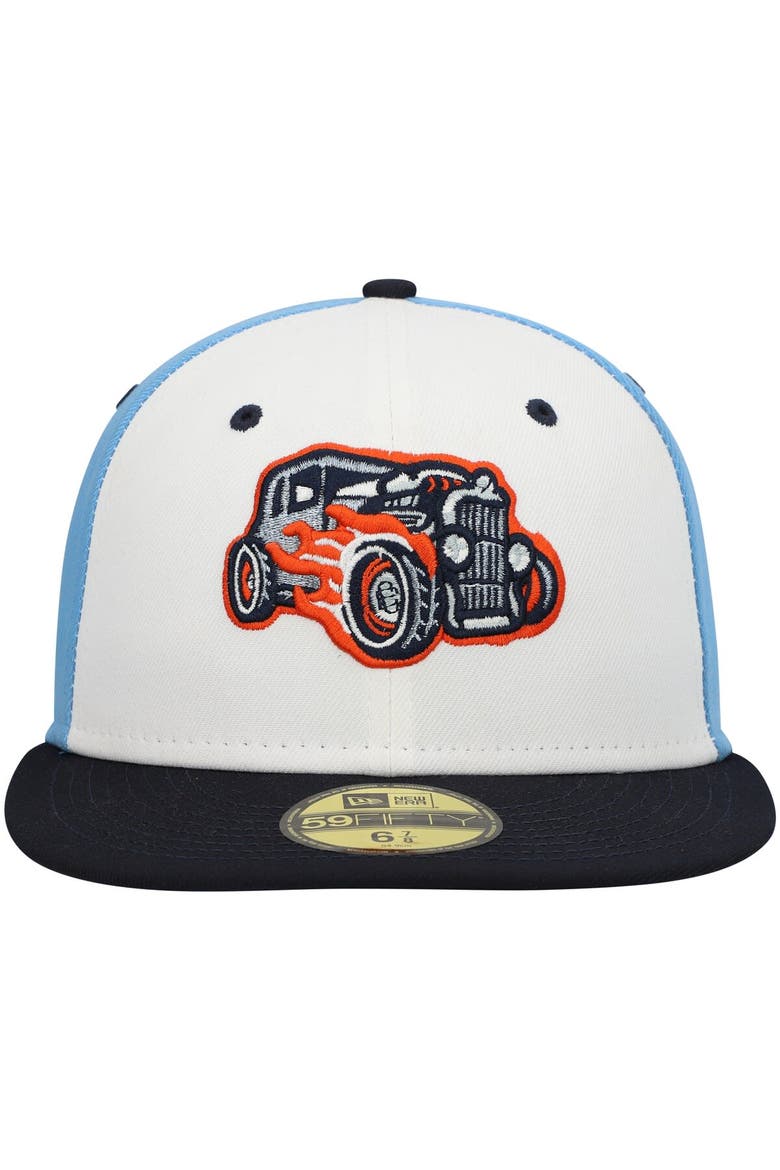 Men's New Era White Bowling Green Hot Rods Authentic Collection Team Alternate 59FIFTY Fitted Hat, Alternate, color, White