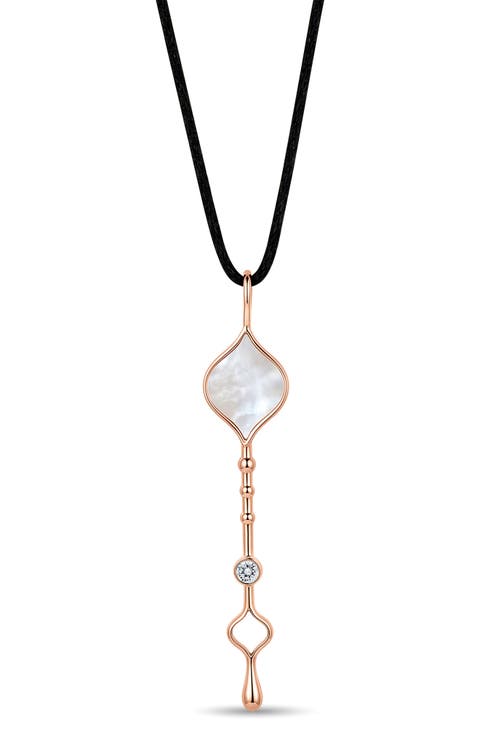 Unity Wand Mother-of-Pearl & Lab Grown Diamond Pendant Necklace