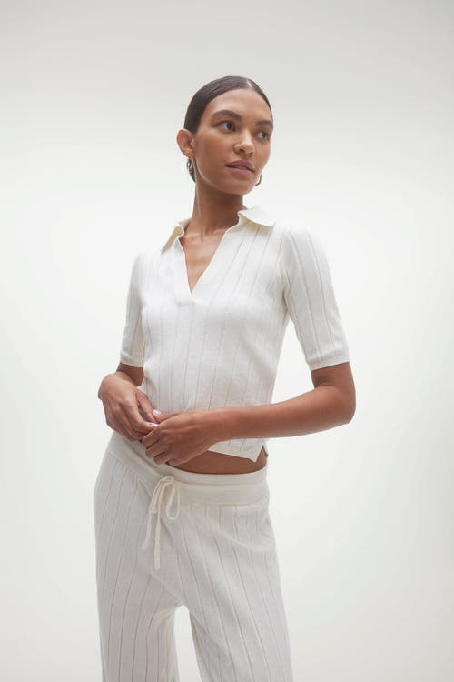 Naked Cashmere Blaire Ribbed Polo In Sand