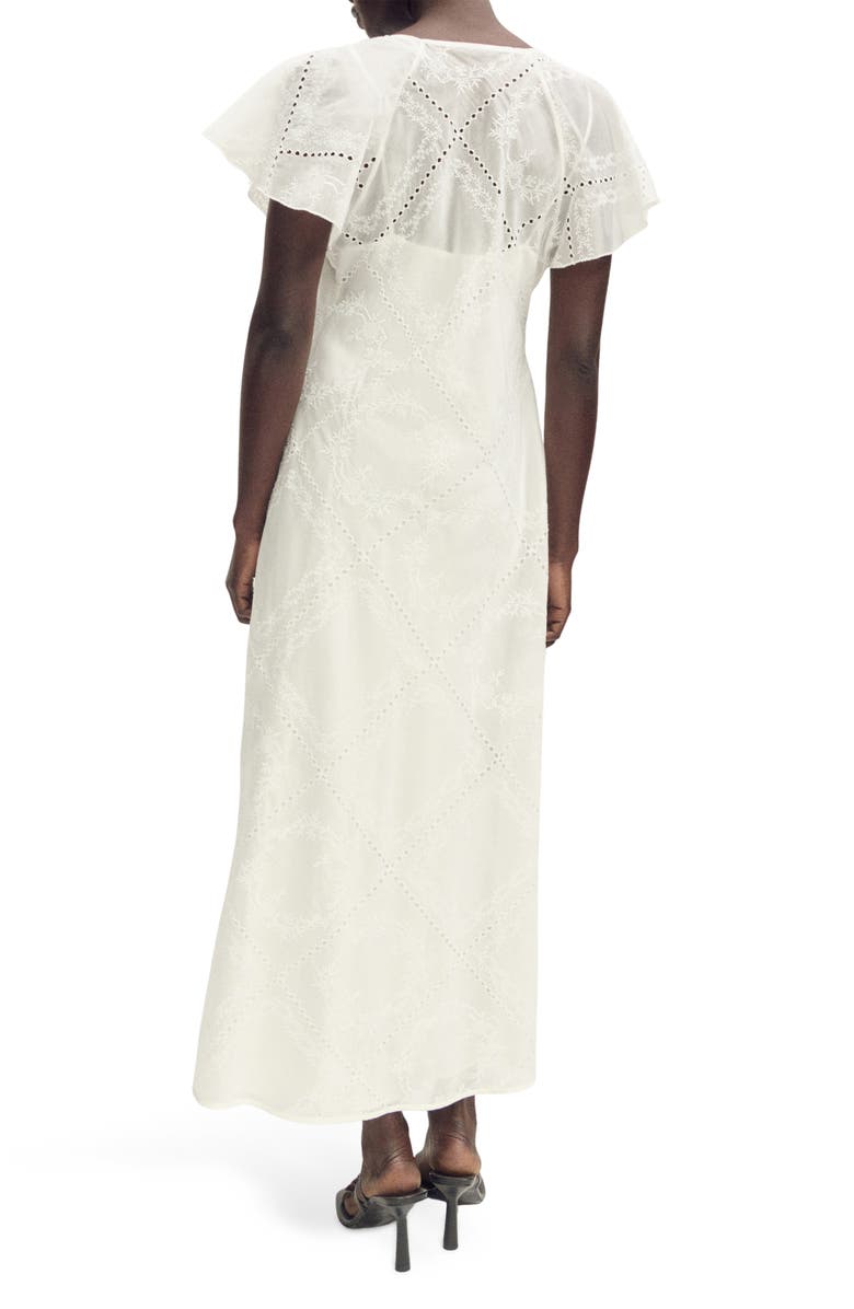 MANGO Eyelet Embroidered Maxi Dress, Alternate, color, 