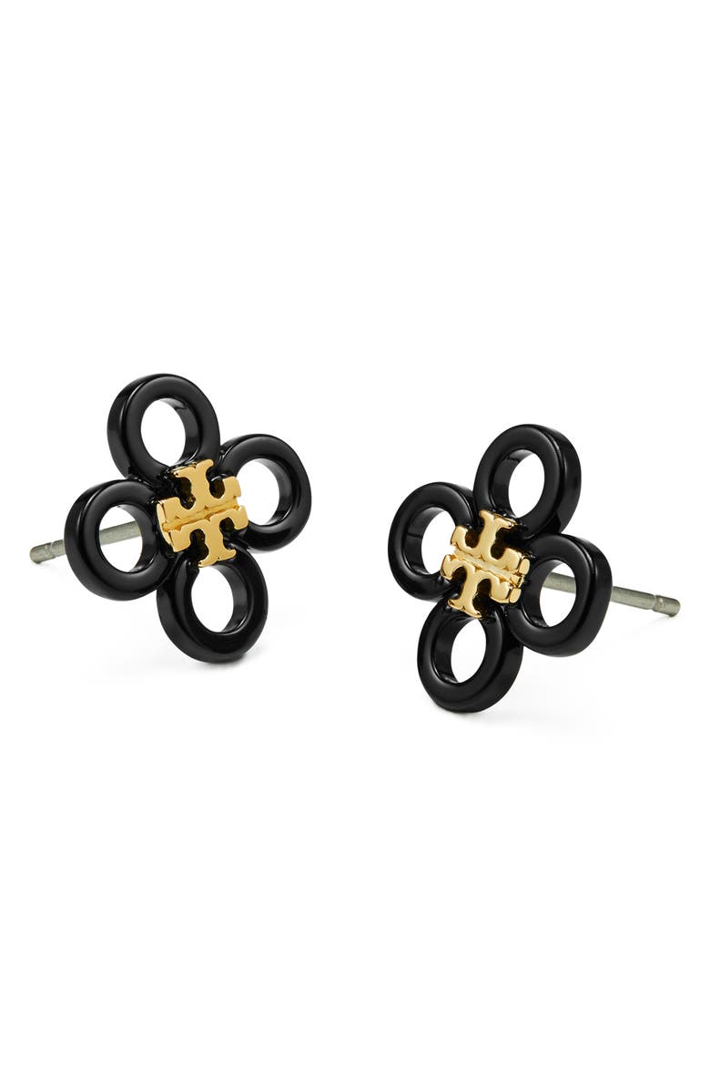 Tory Burch Small Kira Enamel Clover Stud Earrings, Alternate, color, 