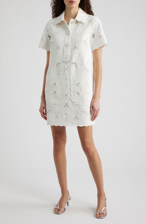 The Marianna Embroidered Cotton Shirtdress