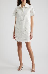 Elie Tahari The Marianna Embroidered Cotton Shirtdress