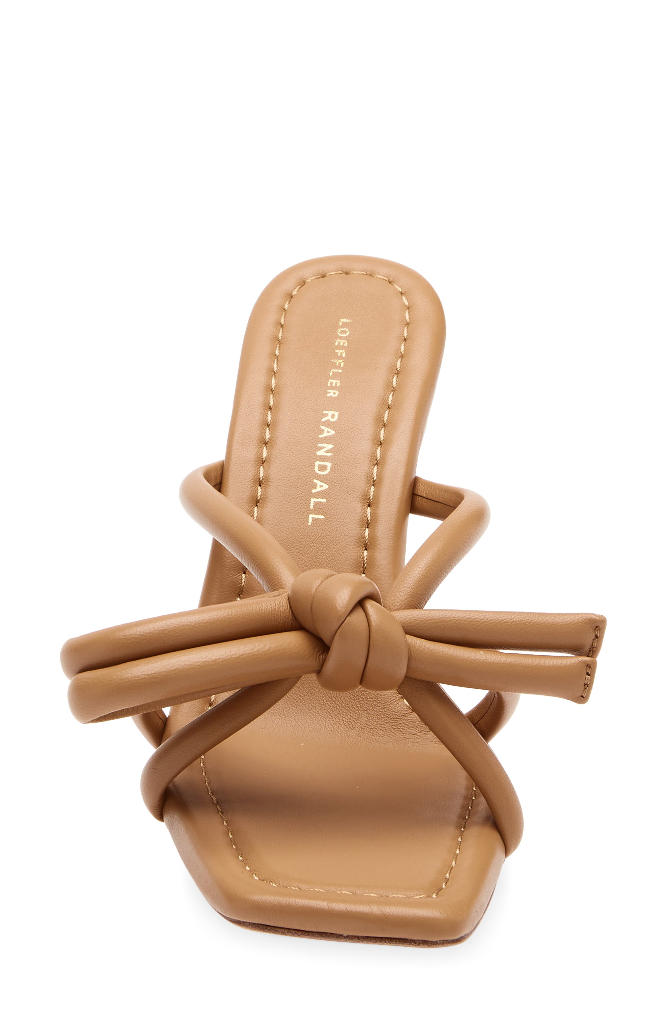 Loeffler Randall Leather Bow Sandal, Alternate, color, Dune