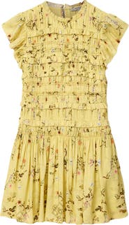 AllSaints Lauren Floral Smock Bodice Minidress