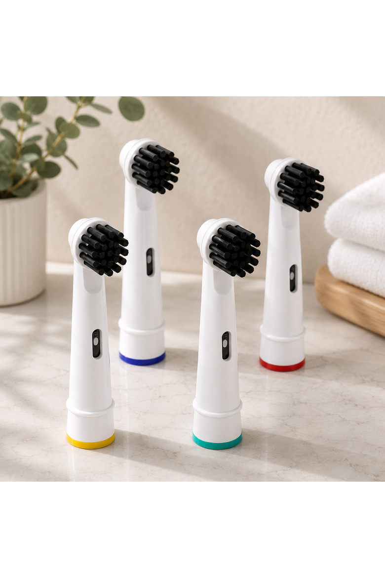 Charcoal Infused Bristles Electric Toothbrush Replacement Brush Heads, Alternate, color, White
