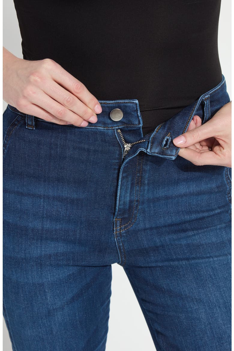 Liora High Waist Trouser Jeans, Alternate, color, DARK AUTHENTIC MIDWASH