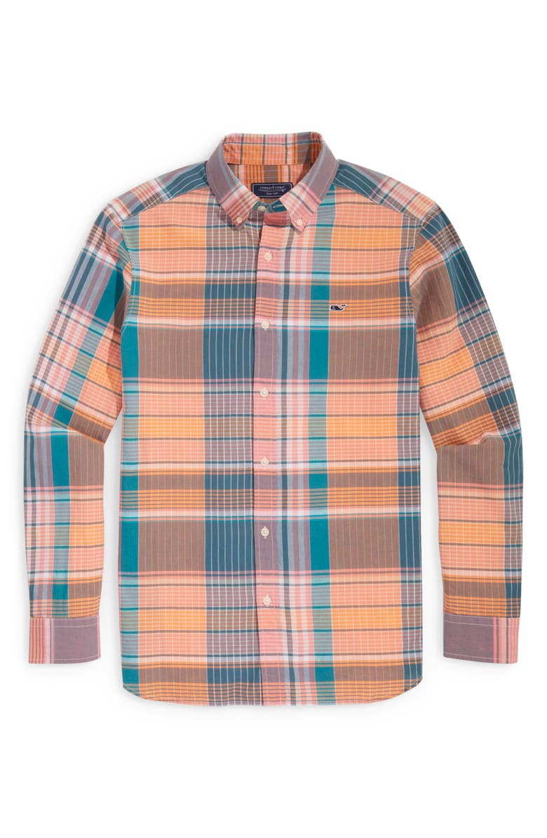 vineyard vines Madra Plaid Cotton Button-Down Shirt, Main, color, 