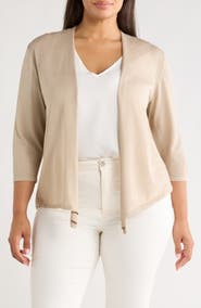 KASPER Open Front Cardigan