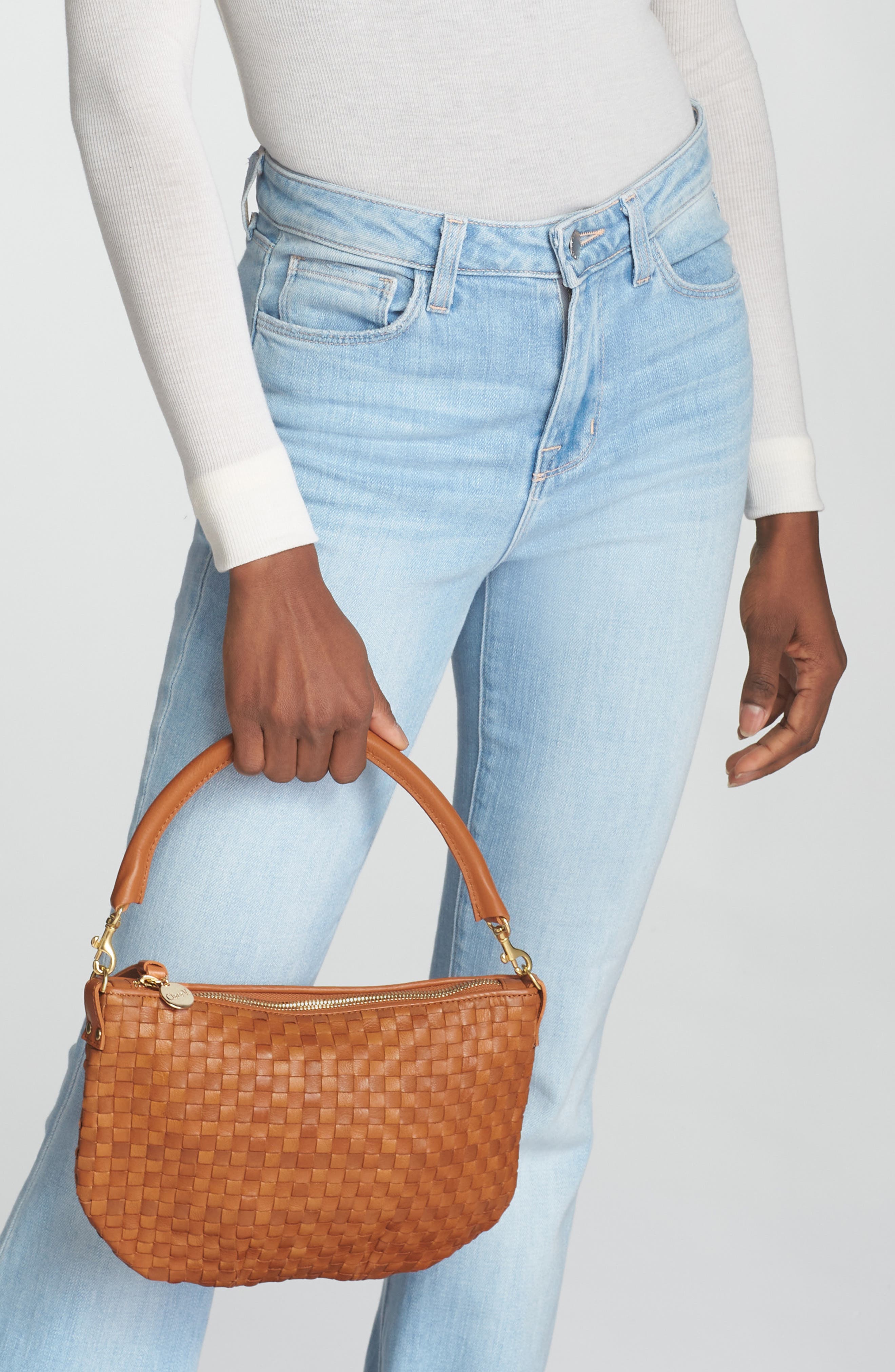 Petit Moyen Woven Messenger Bag, Alternate, color, NATURAL WOVEN CHECKER