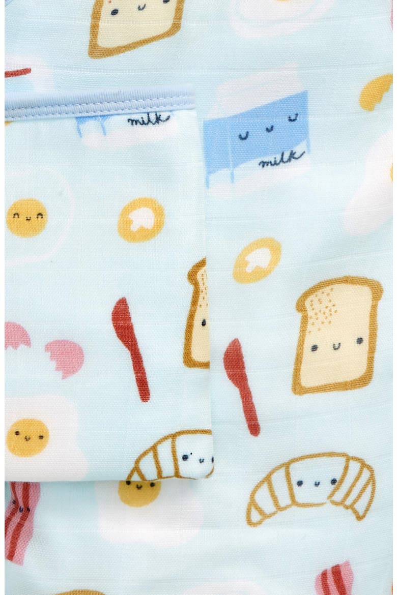 Muslin Hooded Towel & Washcloth Set, Alternate, color, BREAKFAST BLUE